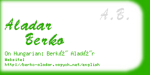 aladar berko business card